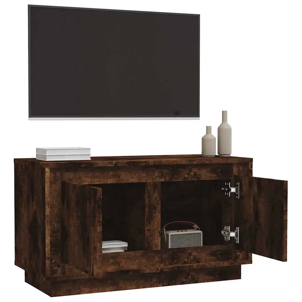 TV Cabinet Smoked Oak Brown Engineered Wood 80x35x45cm