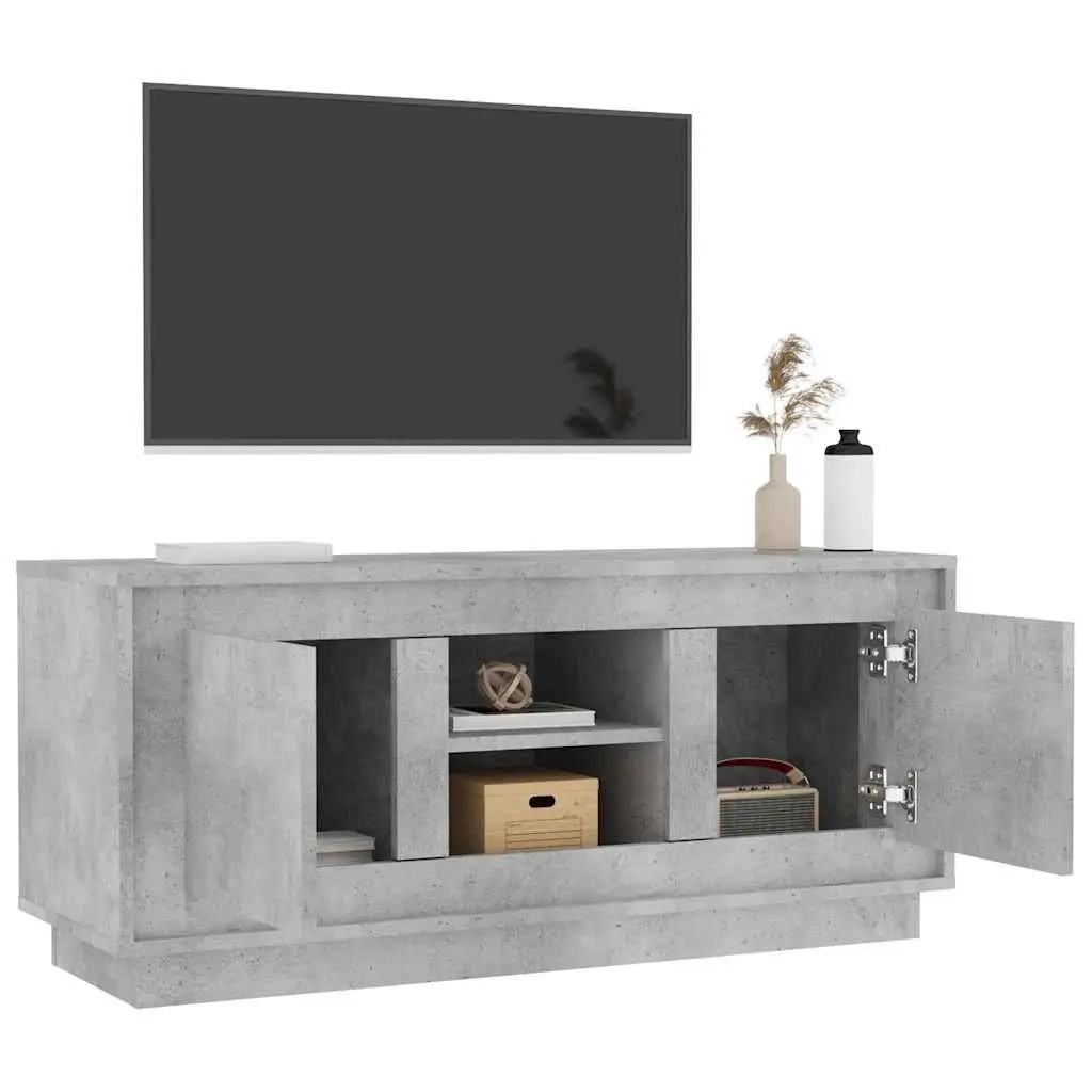TV Cabinet Grey Engineered Wood 102x35x45 cm Storage Unit