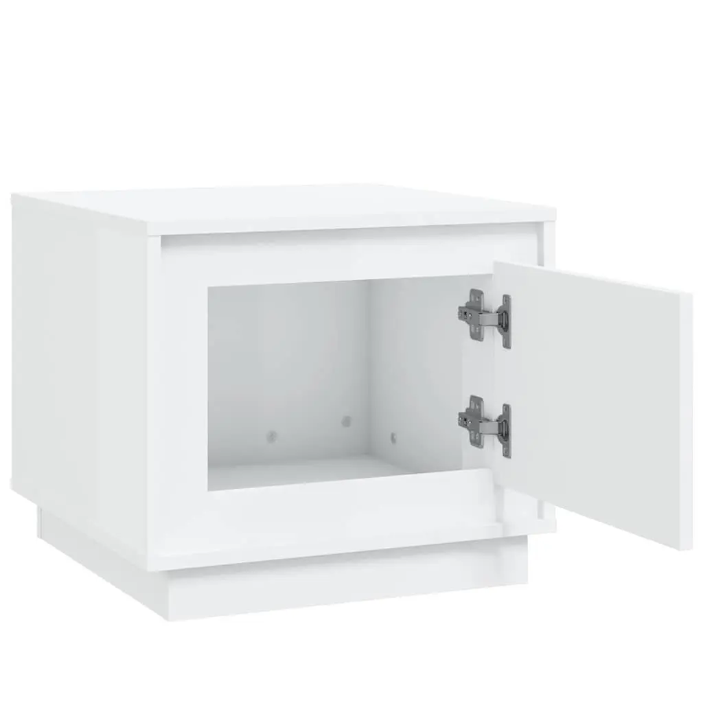 Storage Coffee Table White Engineered Wood Living Room 51W x 50D x 44H cm