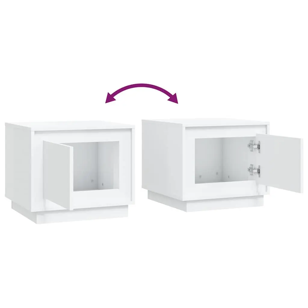 Storage Coffee Table White Engineered Wood Living Room 51W x 50D x 44H cm