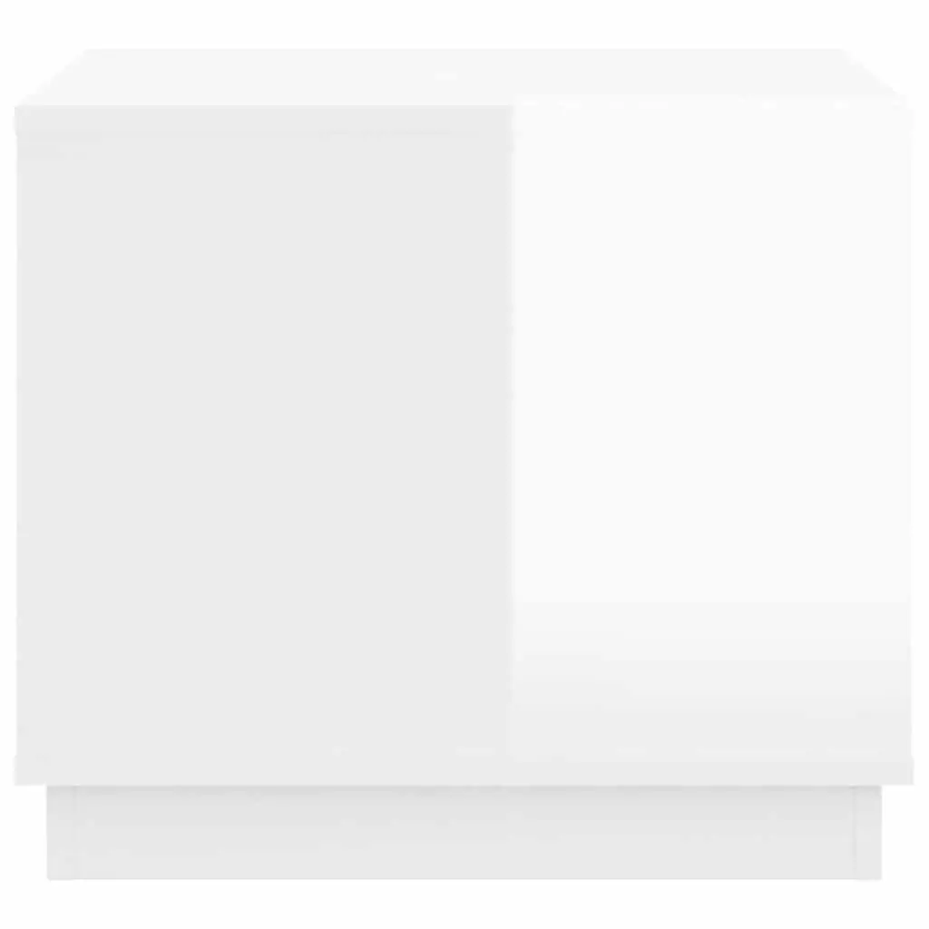 Coffee Table High Gloss White Storage Cabinet 51 x 50 x 44 cm