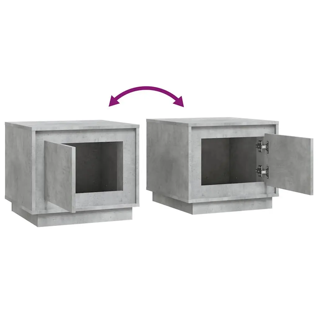 Grey Engineered Wood Coffee Table Storage Cabinet 51x50x44cm