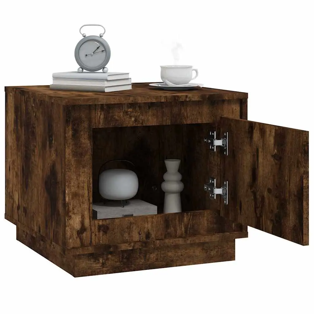 Coffee Table with Storage Door Smoked Oak Living Room Furniture Engineered Wood