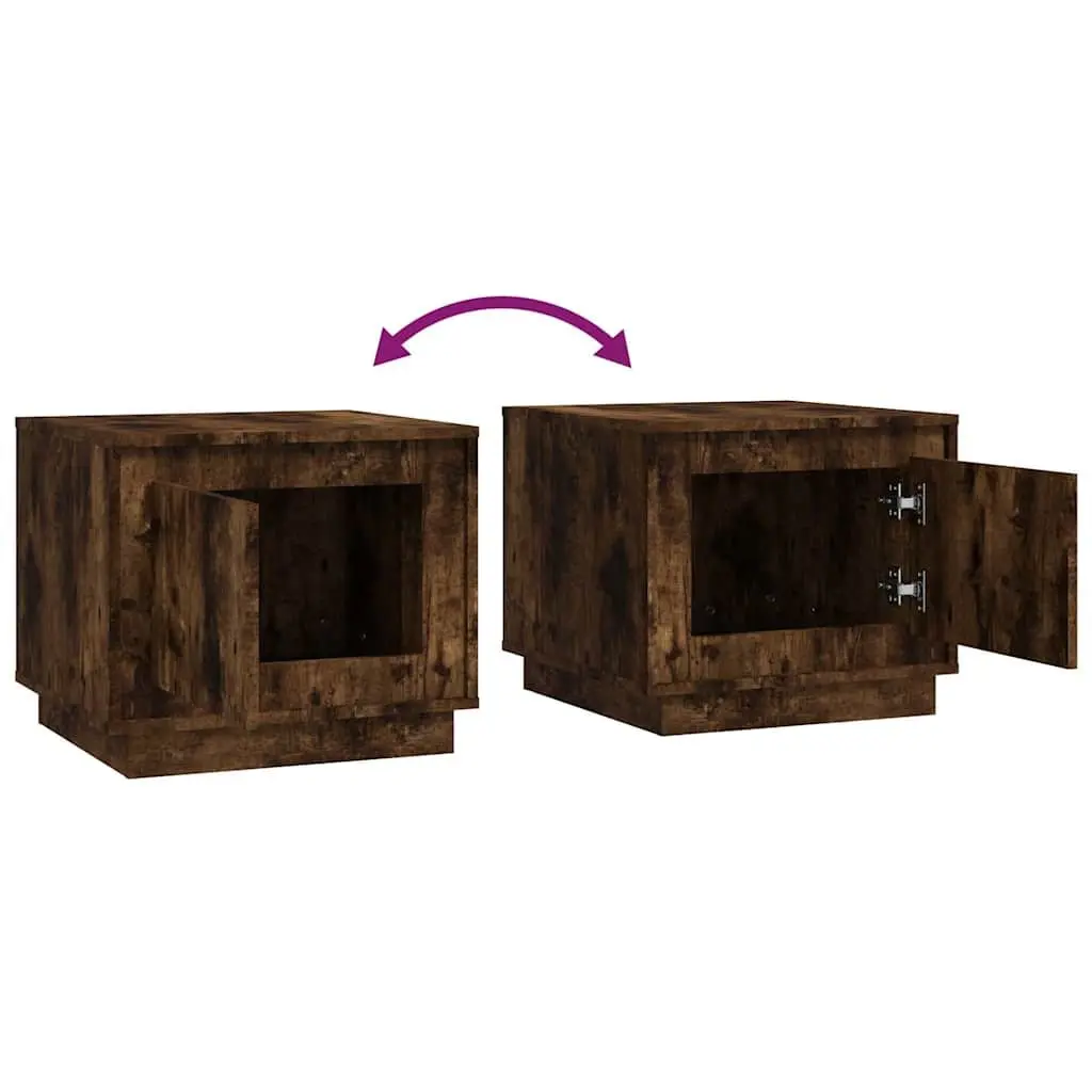 Coffee Table with Storage Door Smoked Oak Living Room Furniture Engineered Wood