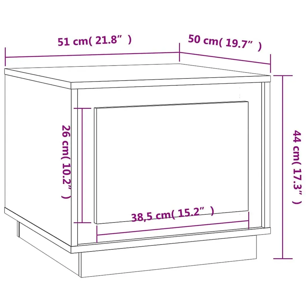 Coffee Table with Storage Door Smoked Oak Living Room Furniture Engineered Wood