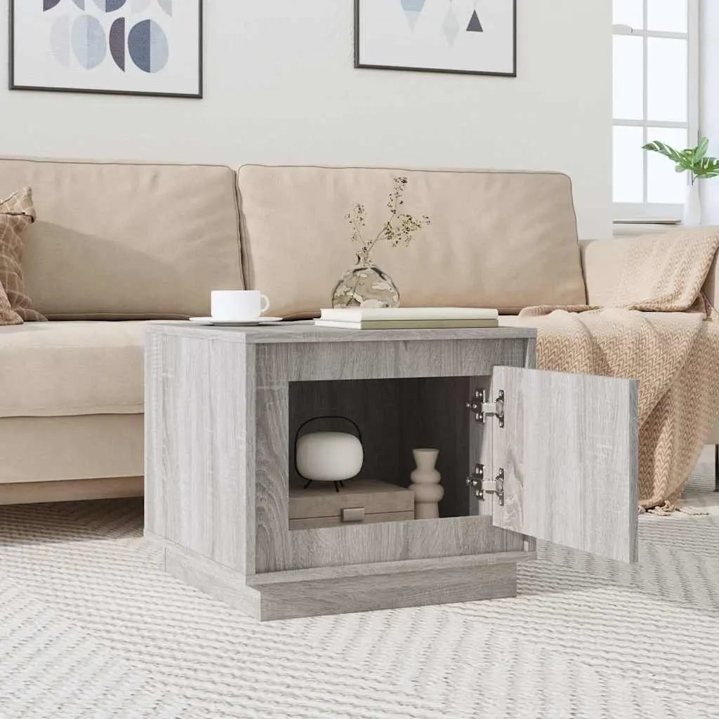 Coffee Table Grey Engineered Wood Storage Cabinet 51L x 50W x 44H cm