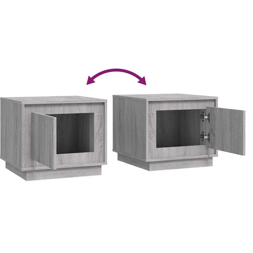 Coffee Table Grey Engineered Wood Storage Cabinet 51L x 50W x 44H cm