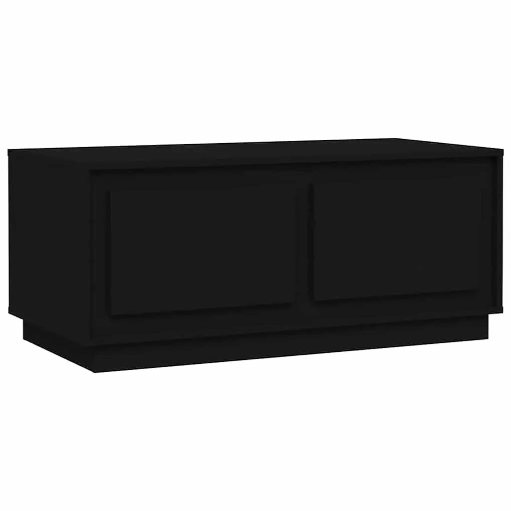 Coffee Table Black Storage 2 Compartments 102L x 50W x 44H cm