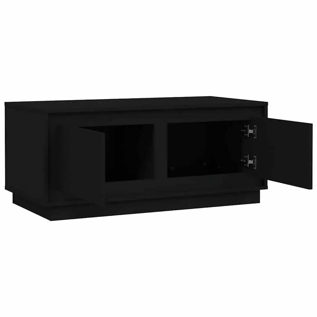 Coffee Table Black Storage 2 Compartments 102L x 50W x 44H cm