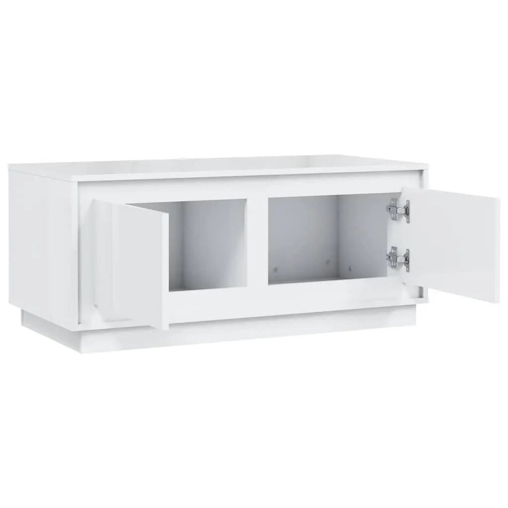 Coffee Table High Gloss White Engineered Wood 102L x 50W x 44H cm