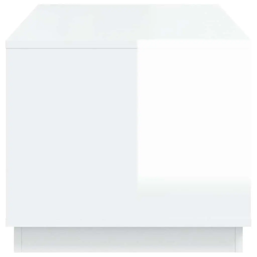 Coffee Table High Gloss White Engineered Wood 102L x 50W x 44H cm
