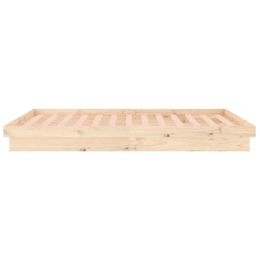 Solid Wood LED Bed Frame Brown 150x200 cm with Remote Control