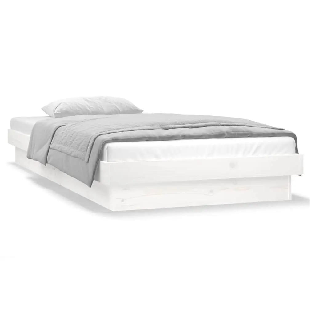 White LED Bed Frame 90x190cm with Remote