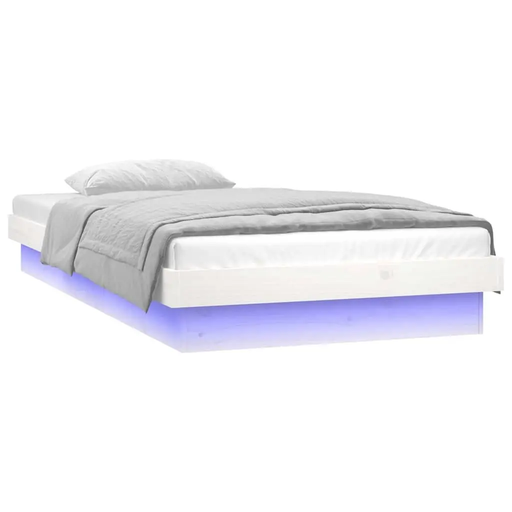 White LED Bed Frame 90x190cm with Remote