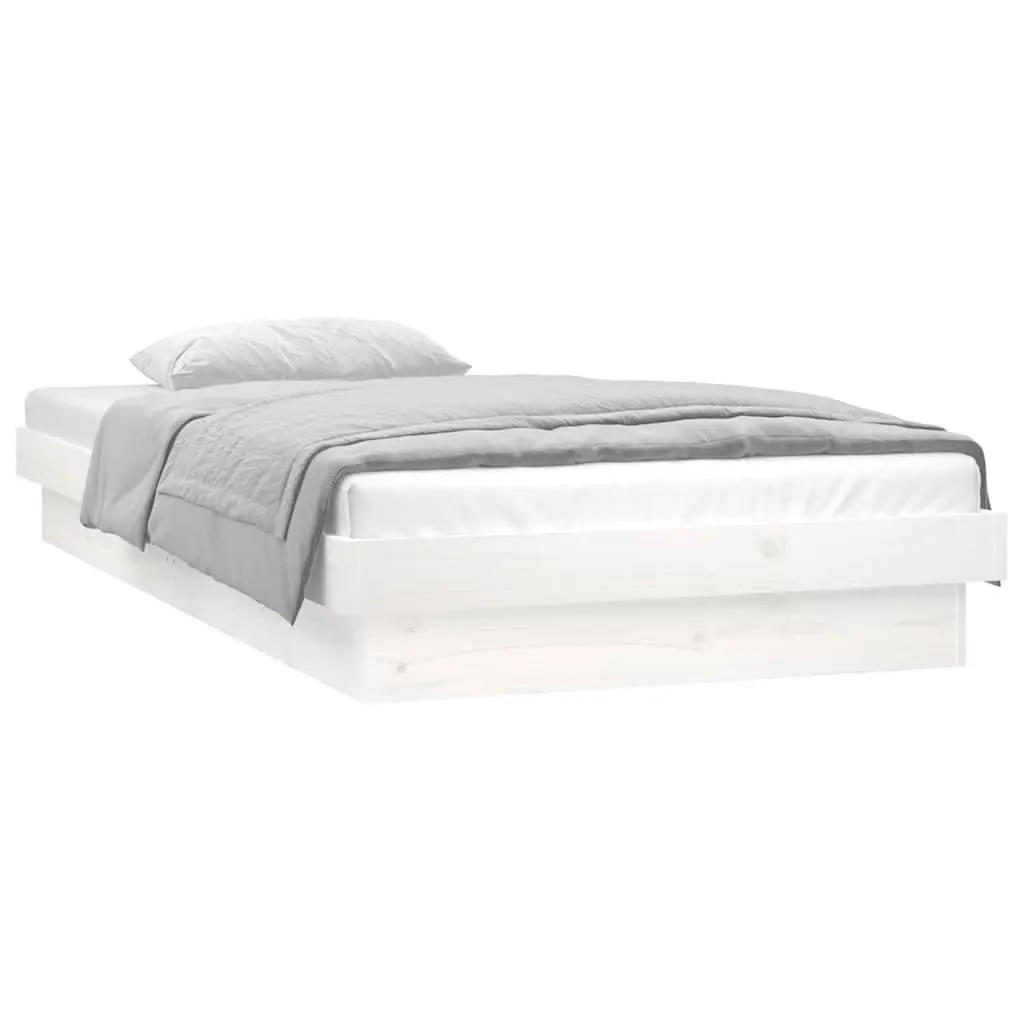 White LED Bed Frame 90x190cm with Remote
