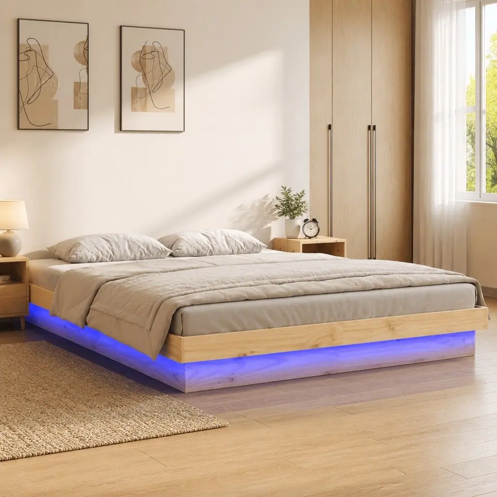 Bed Frame with LED Lights 135x190 cm