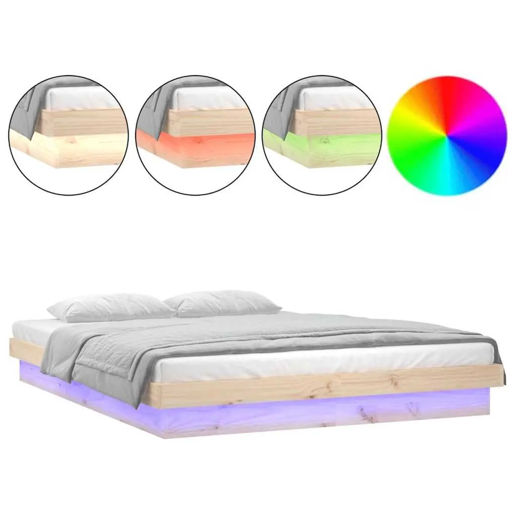 Bed Frame with LED Lights 135x190 cm