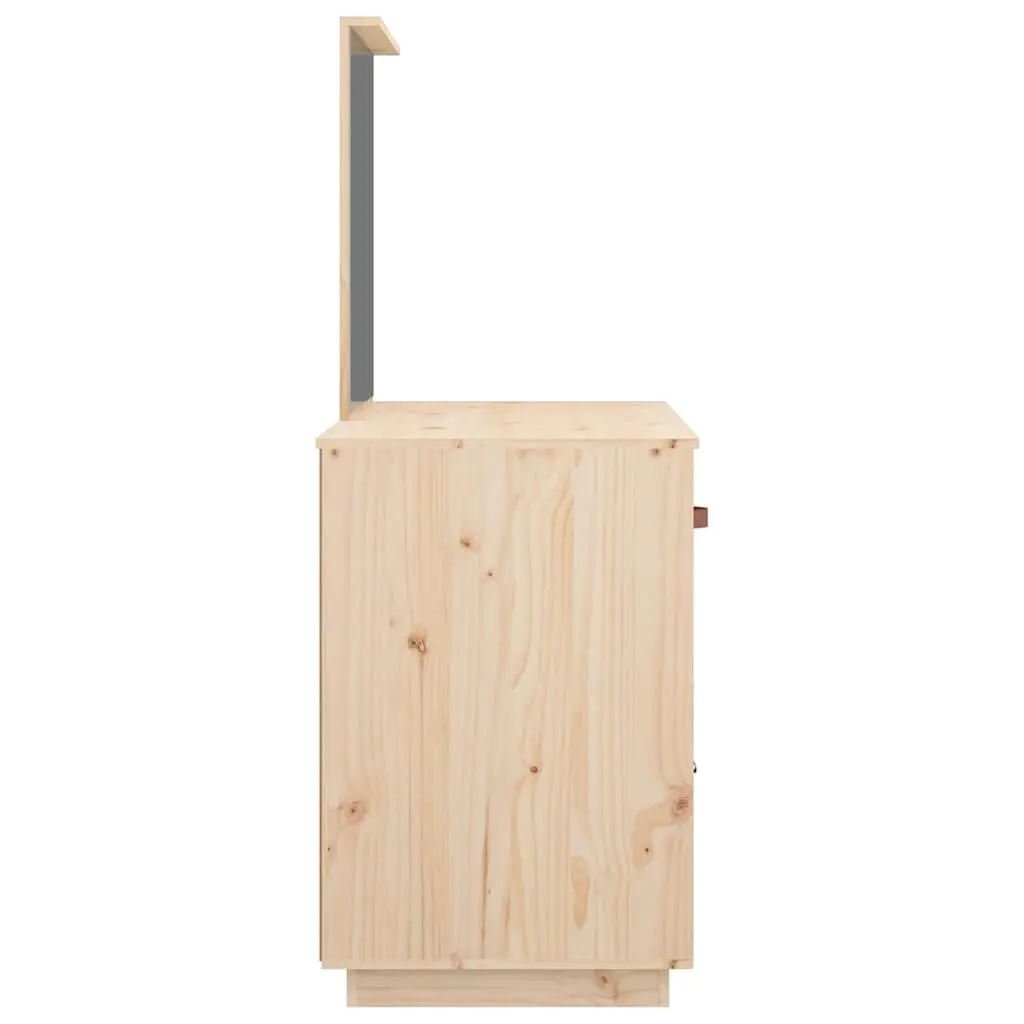 Dressing Table with Mirror, Storage, and Solid Pine Wood 95x50x134 cm