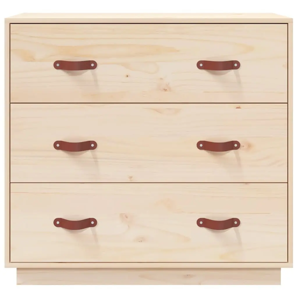 Solid Pine Wood Sideboard Brown Storage Cabinet 3 Drawers Display Furniture