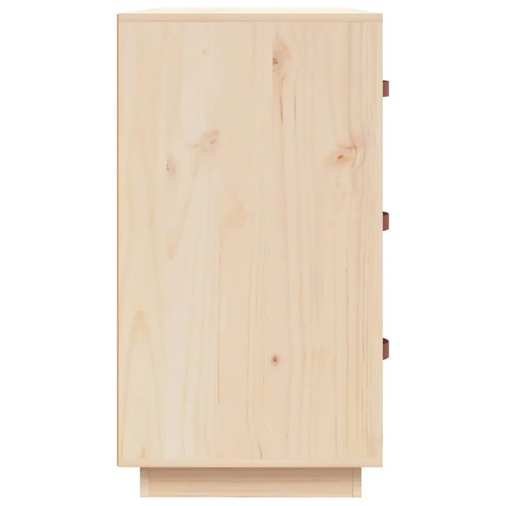 Solid Pine Wood Sideboard Brown Storage Cabinet 3 Drawers Display Furniture