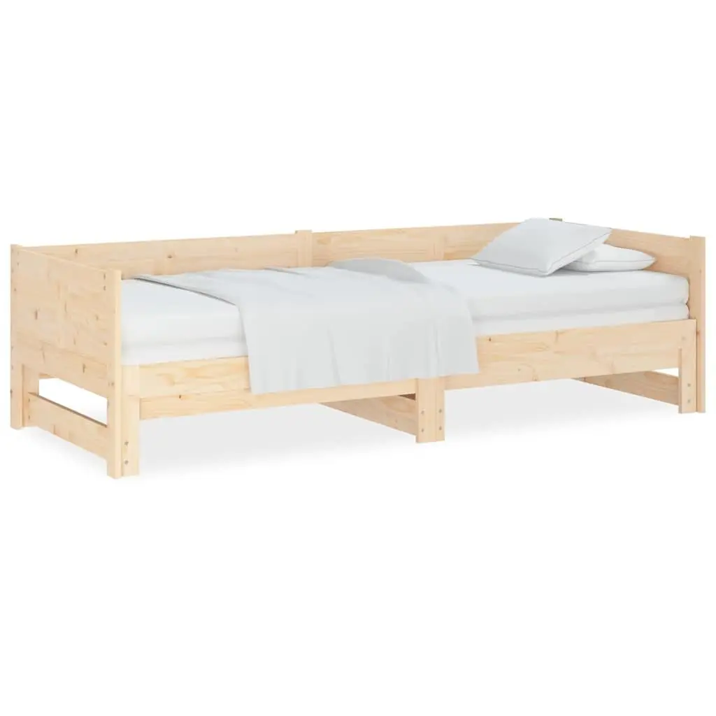 Pull-out Day Bed Convertible Sofa Solid Wood Pine Frame 90x190cm