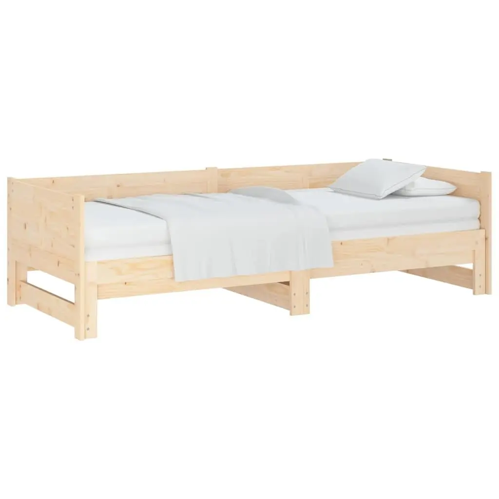 Pull-out Day Bed Convertible Sofa Solid Wood Pine Frame 90x190cm