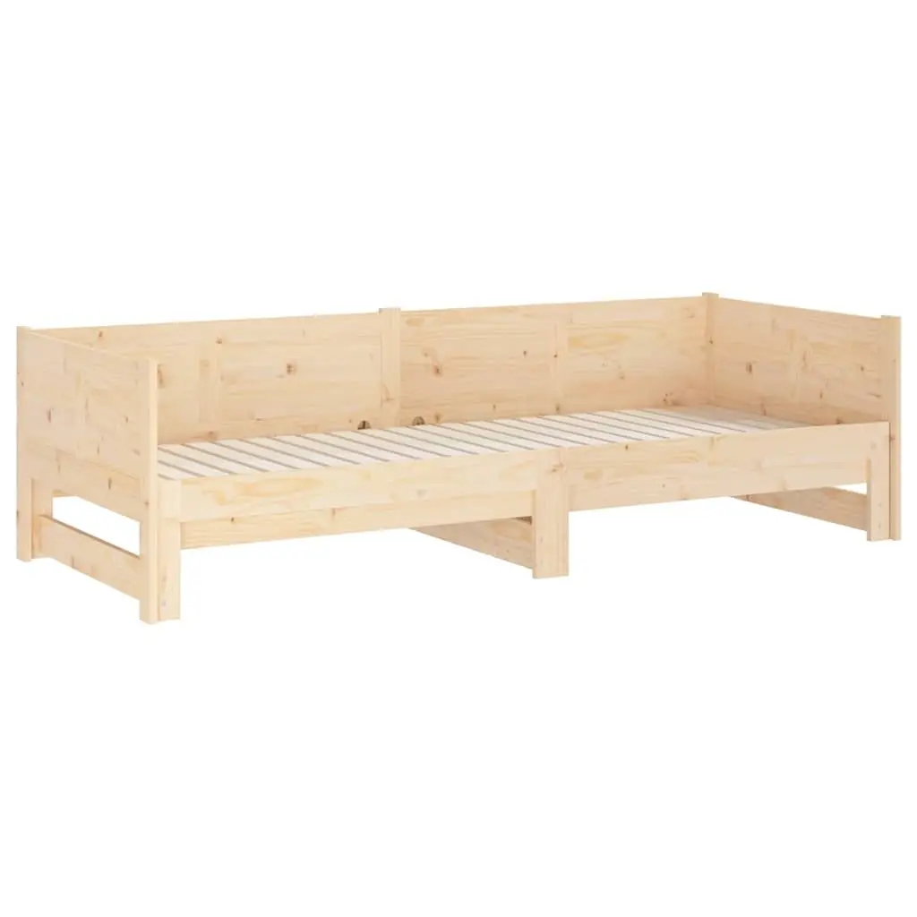 Pull-out Day Bed Convertible Sofa Solid Wood Pine Frame 90x190cm