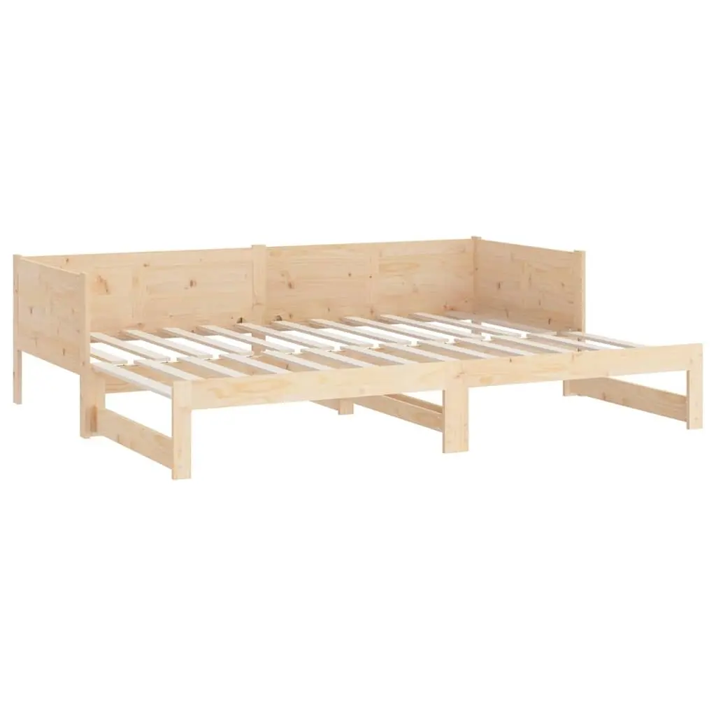 Pull-out Day Bed Convertible Sofa Solid Wood Pine Frame 90x190cm