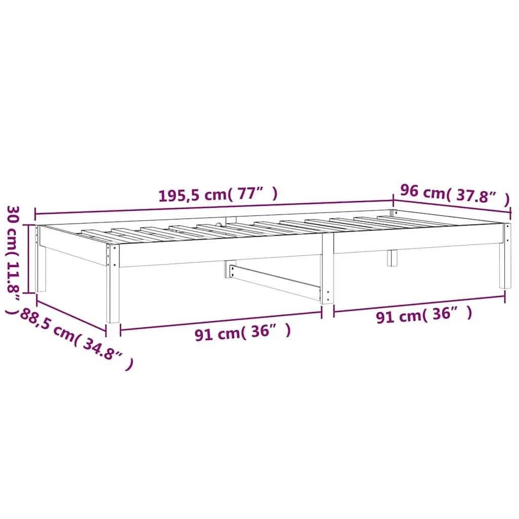 Day Bed Frame 90x190 cm for Living Space