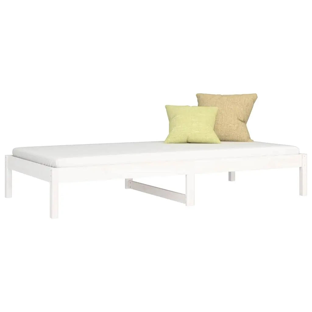 Day Bed Frame White 90x190cm Solid Pine Wood Sofa Bed Living Room Bedroom