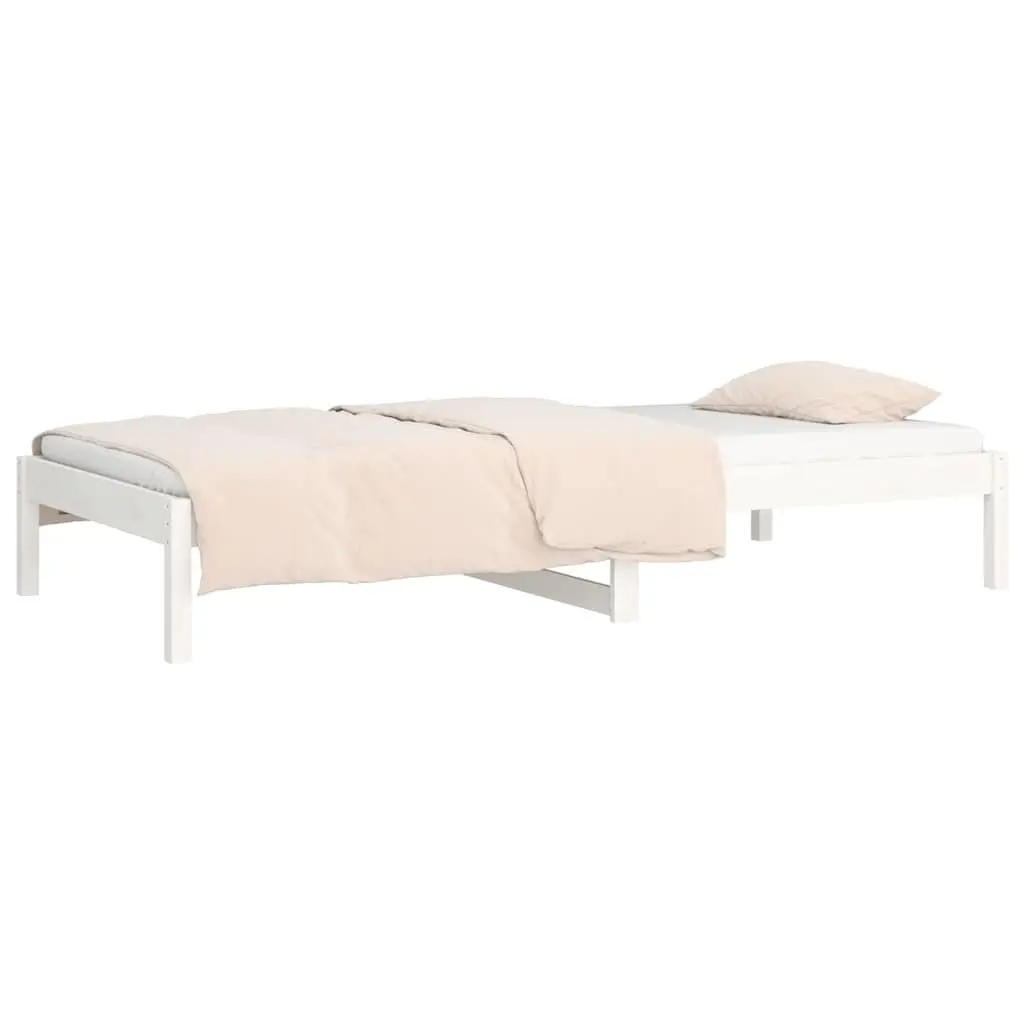 Day Bed Frame White 90x190cm Solid Pine Wood Sofa Bed Living Room Bedroom