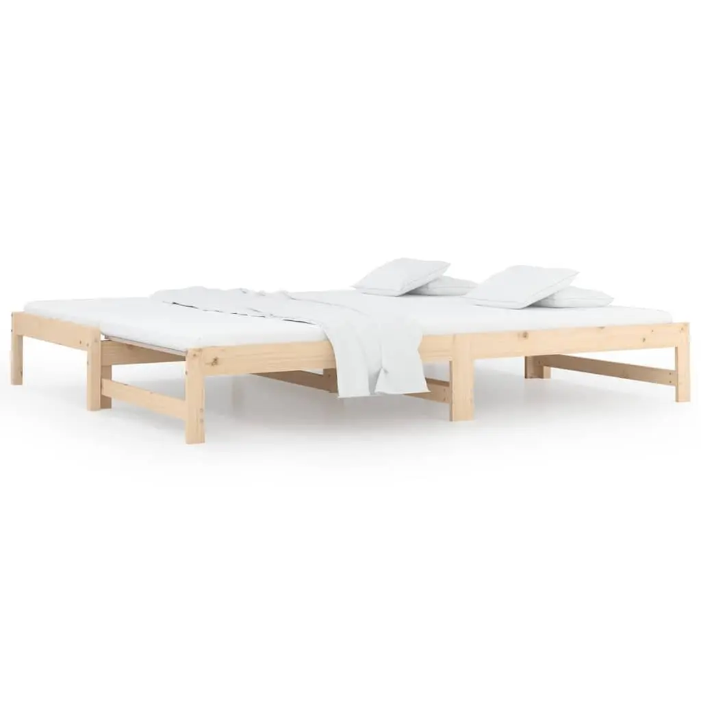 Solid Wood Pine Pull-out Day Bed Frame Slatted Base 90x190cm