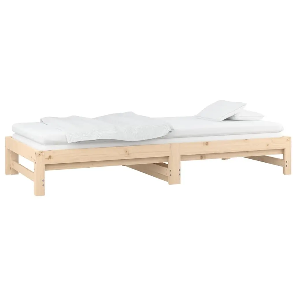 Solid Wood Pine Pull-out Day Bed Frame Slatted Base 90x190cm