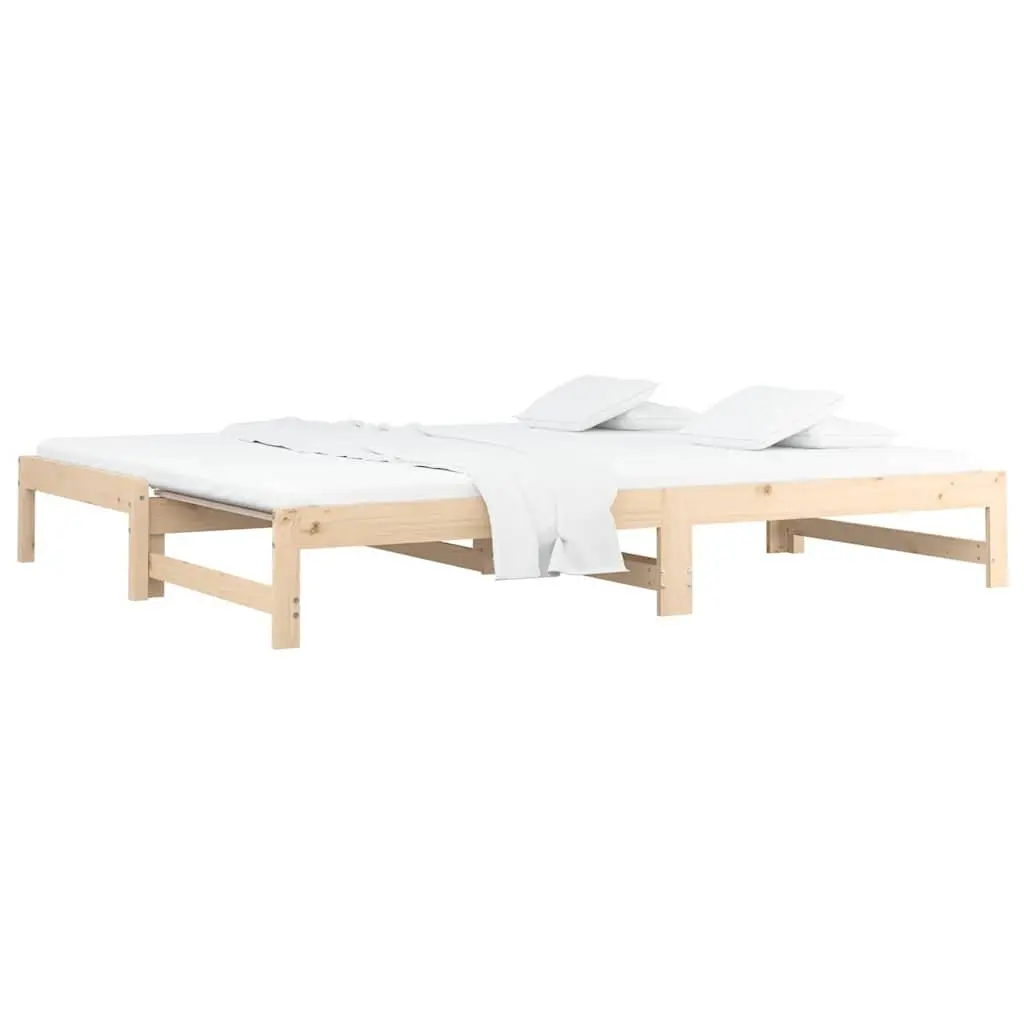 Solid Wood Pine Pull-out Day Bed Frame Slatted Base 90x190cm