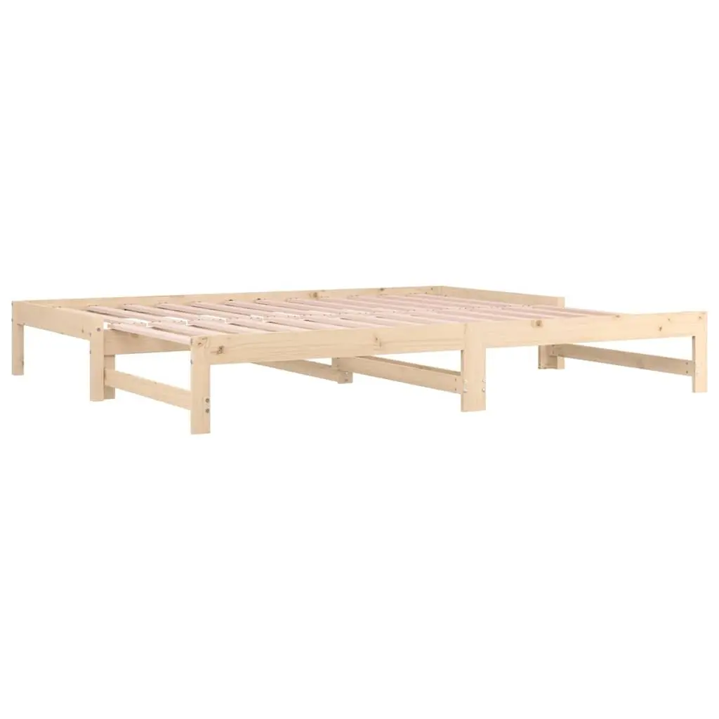 Solid Wood Pine Pull-out Day Bed Frame Slatted Base 90x190cm
