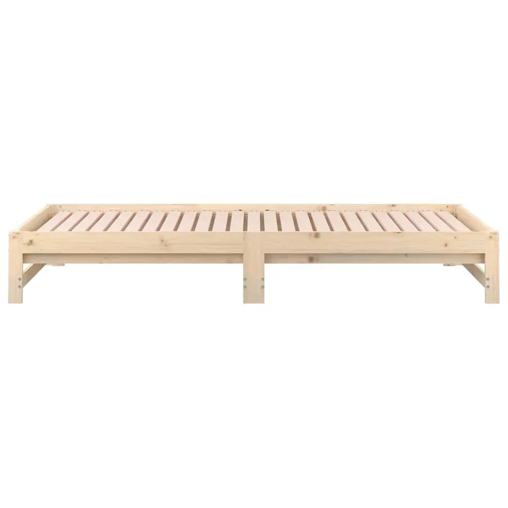 Solid Wood Pine Pull-out Day Bed Frame Slatted Base 90x190cm