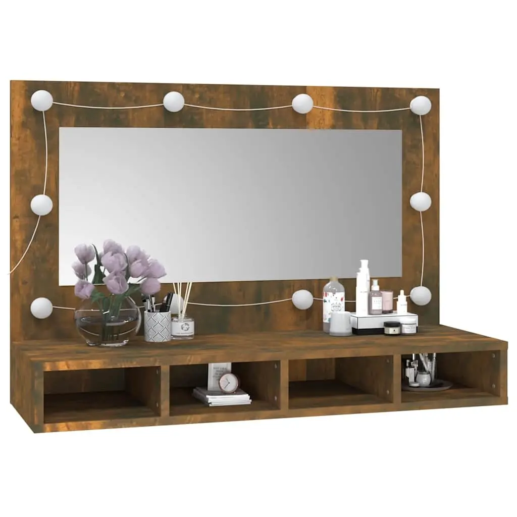Bathroom Vanity Mirror Cabinet LED Light Adjustable Modes 90x31.5x62cm