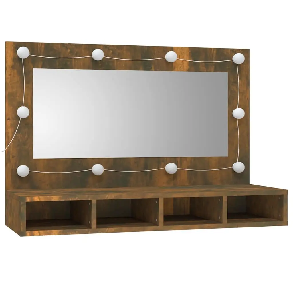 Bathroom Vanity Mirror Cabinet LED Light Adjustable Modes 90x31.5x62cm