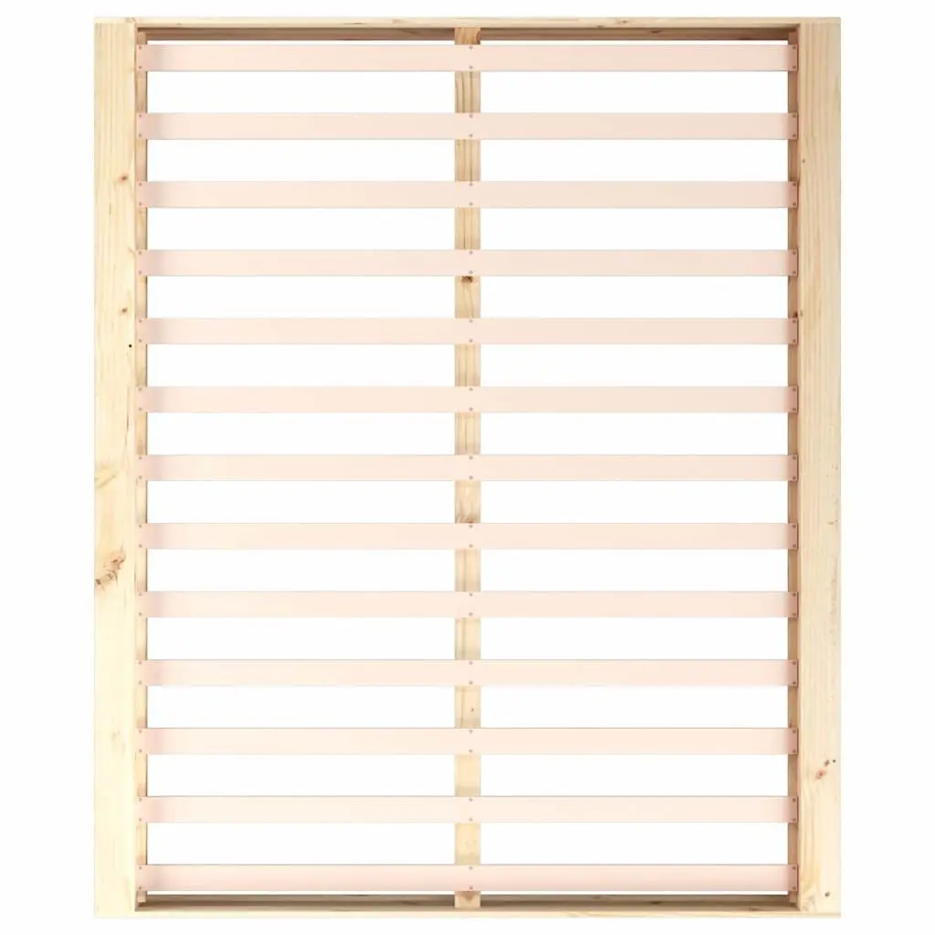 Bed Frame 150x200 cm Solid Pine Wood Slatted Base Brown Bedroom Furniture