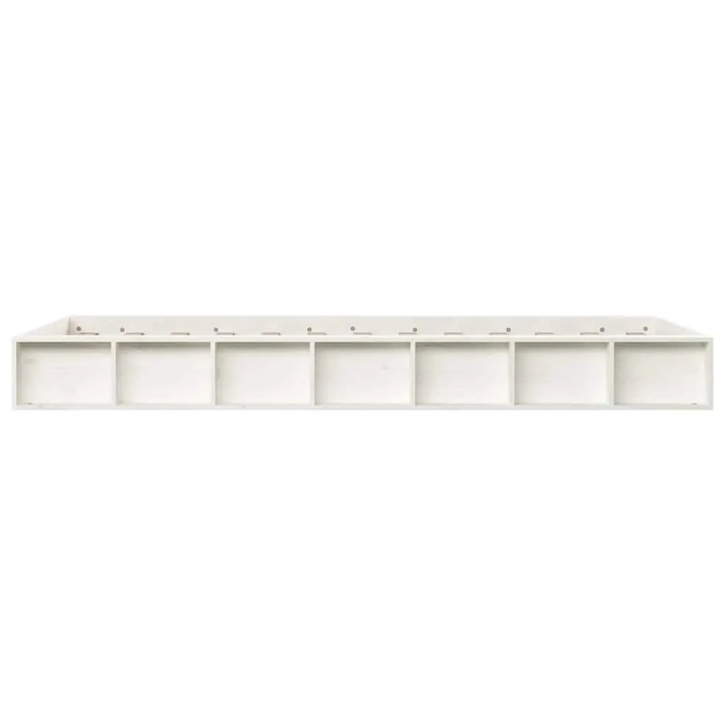 Solid Wood Bed Frame White Slatted Base 135x190 cm Pine