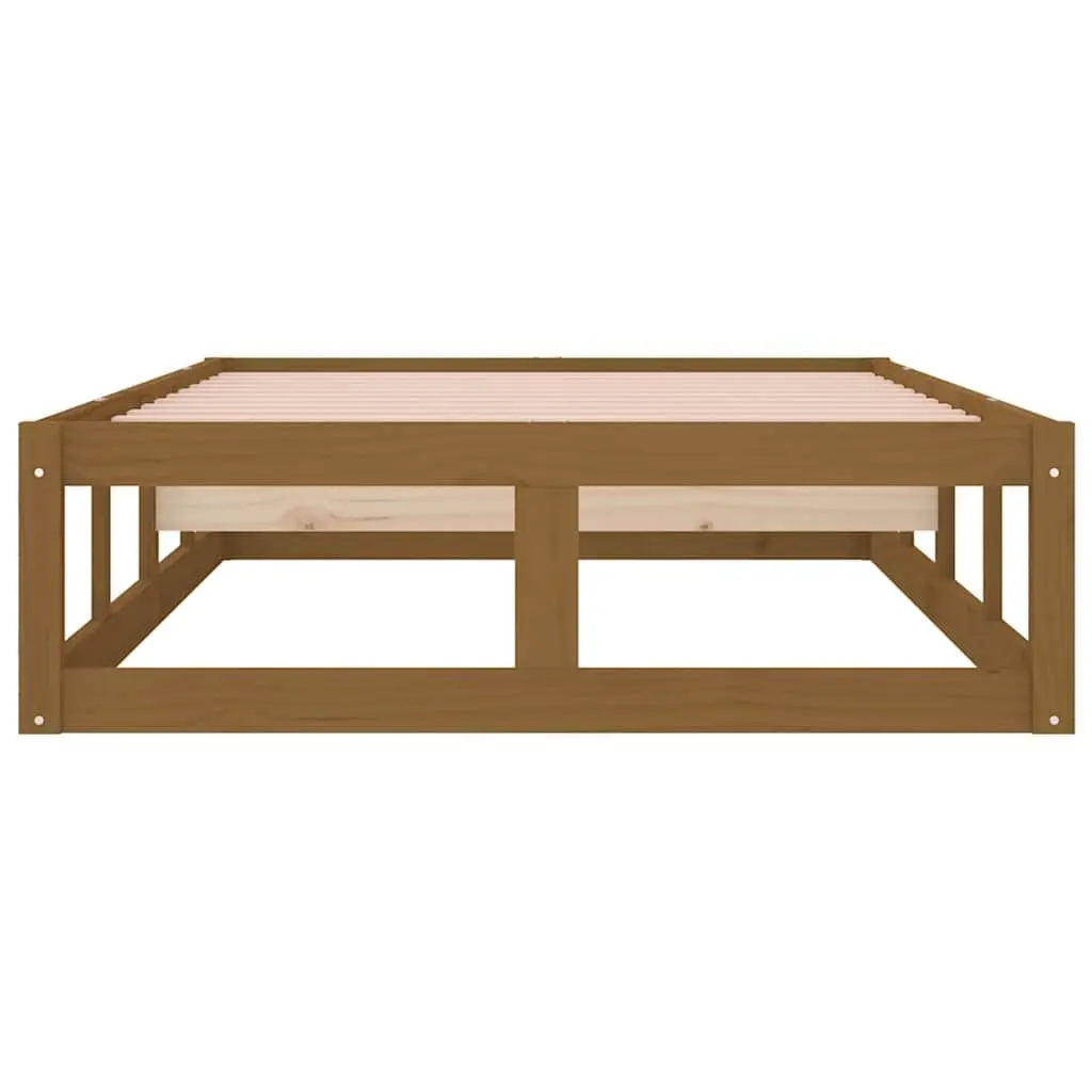 Solid Wood Bed Frame 100x200 cm Brown Single Bedroom Furniture Pine Wooden Slats