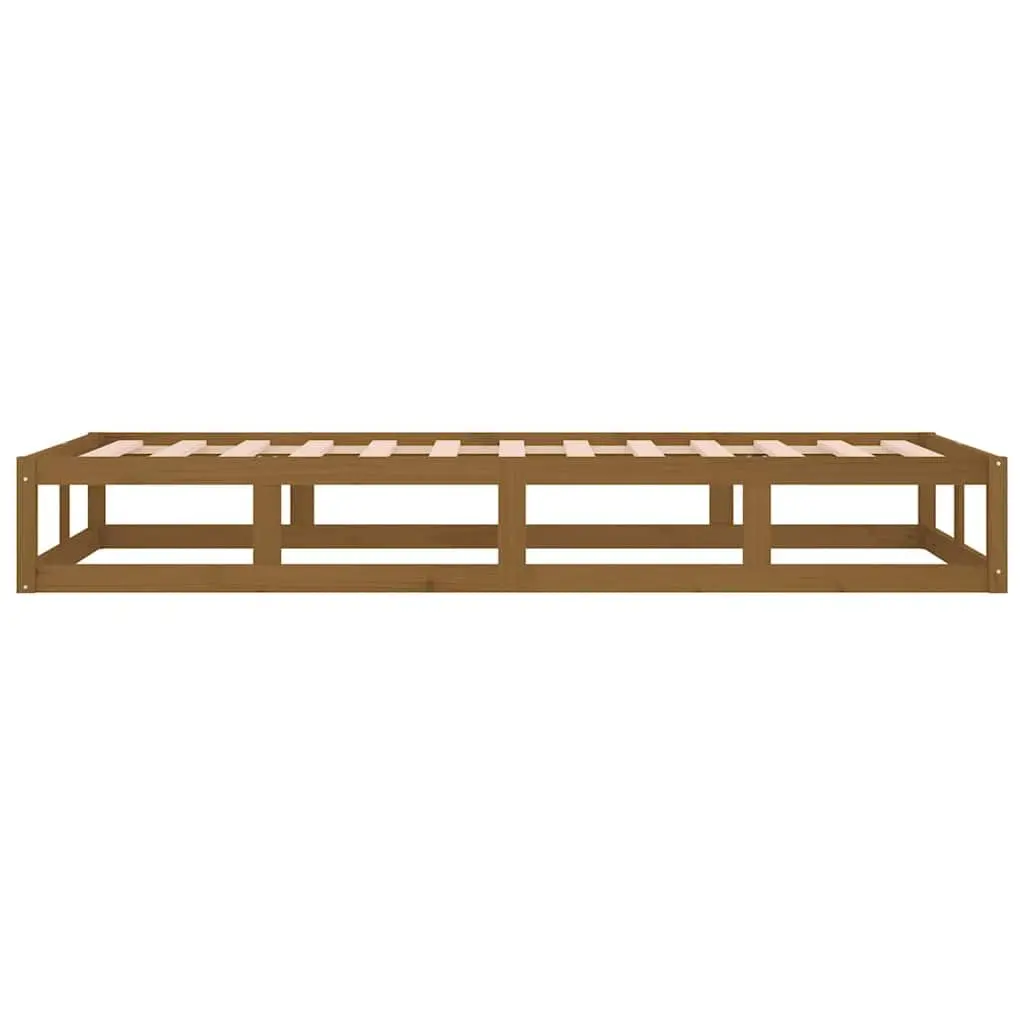 Solid Wood Bed Frame 100x200 cm Brown Single Bedroom Furniture Pine Wooden Slats