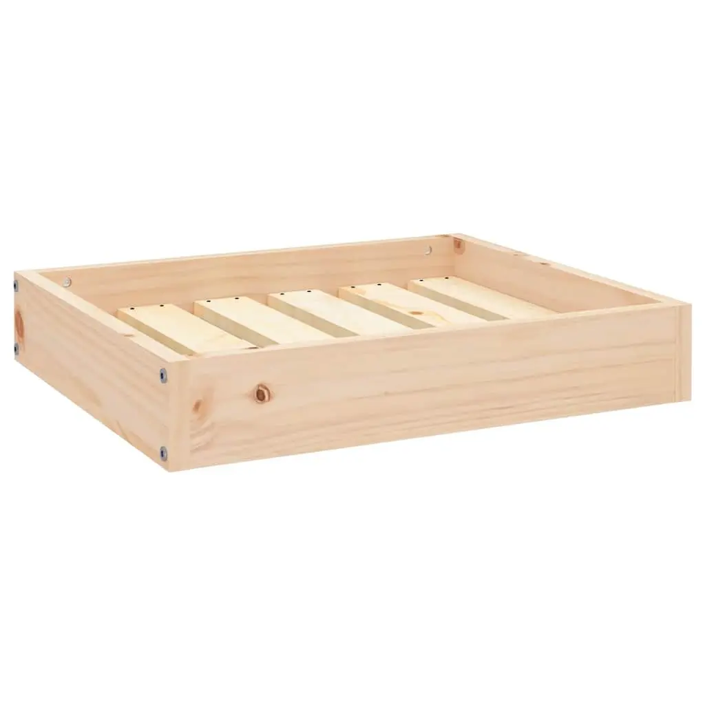 Dog Bed Wooden Frame Rectangular Pet Sleeping Sofa Minimalist Design Brown Pine