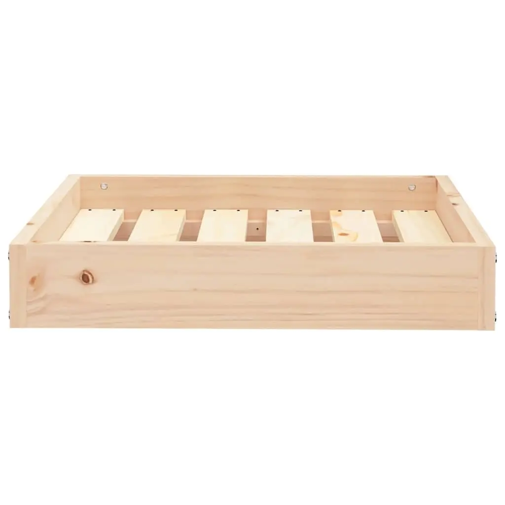 Dog Bed Wooden Frame Rectangular Pet Sleeping Sofa Minimalist Design Brown Pine