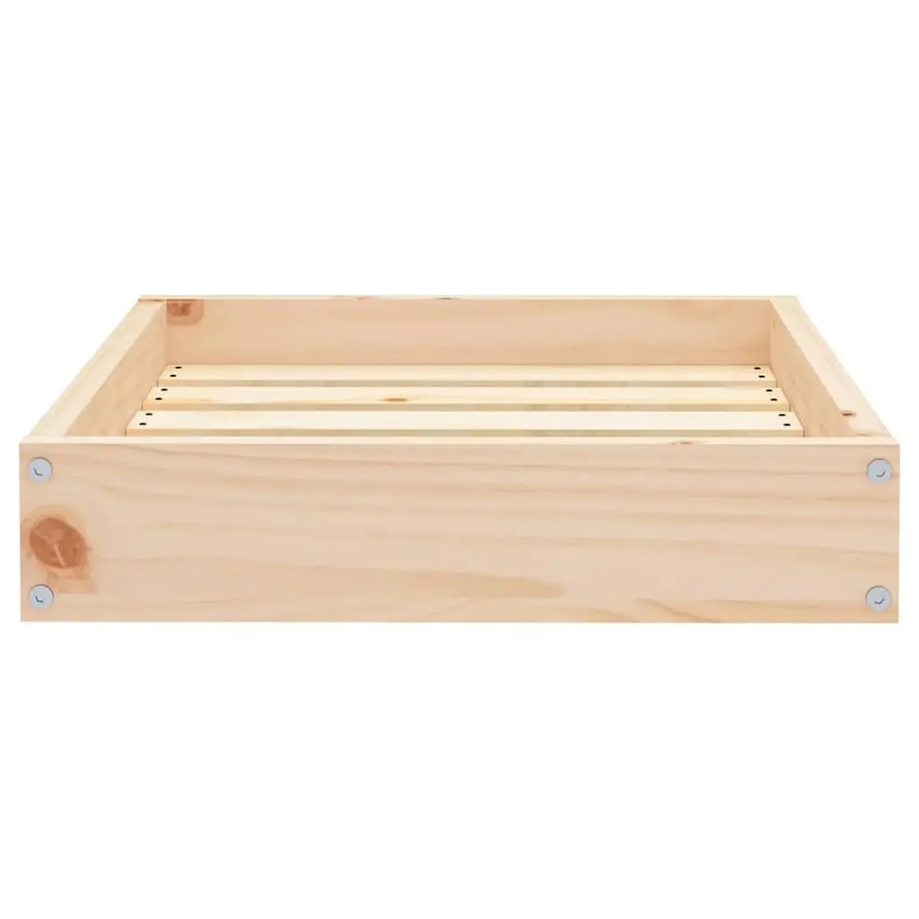 Dog Bed Wooden Frame Rectangular Pet Sleeping Sofa Minimalist Design Brown Pine