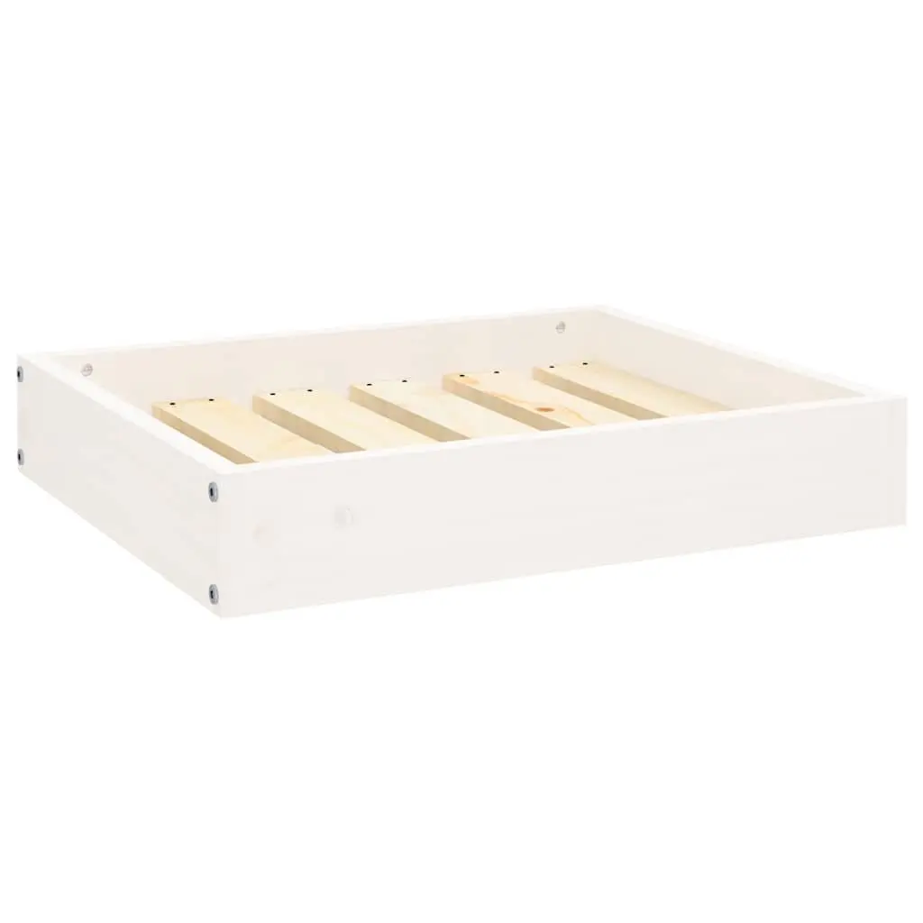 Dog Bed Wooden White 51.5x44x9 cm Rectangular Pet Sofa Frame Cozy Sleeping