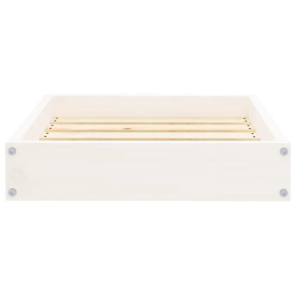 Dog Bed Wooden White 51.5x44x9 cm Rectangular Pet Sofa Frame Cozy Sleeping