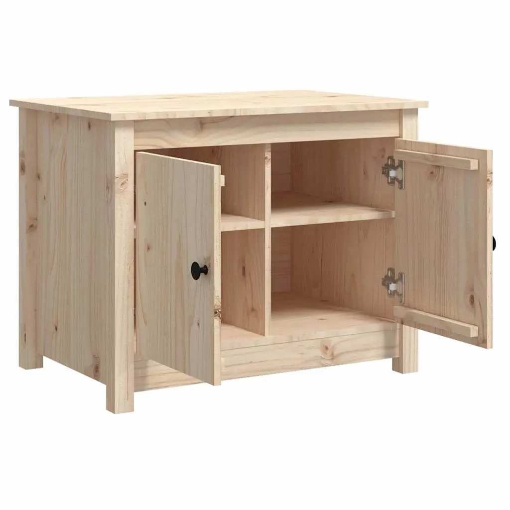 Coffee Table 71x49x55cm Solid Pine Wood Storage Compartments Brown Accent