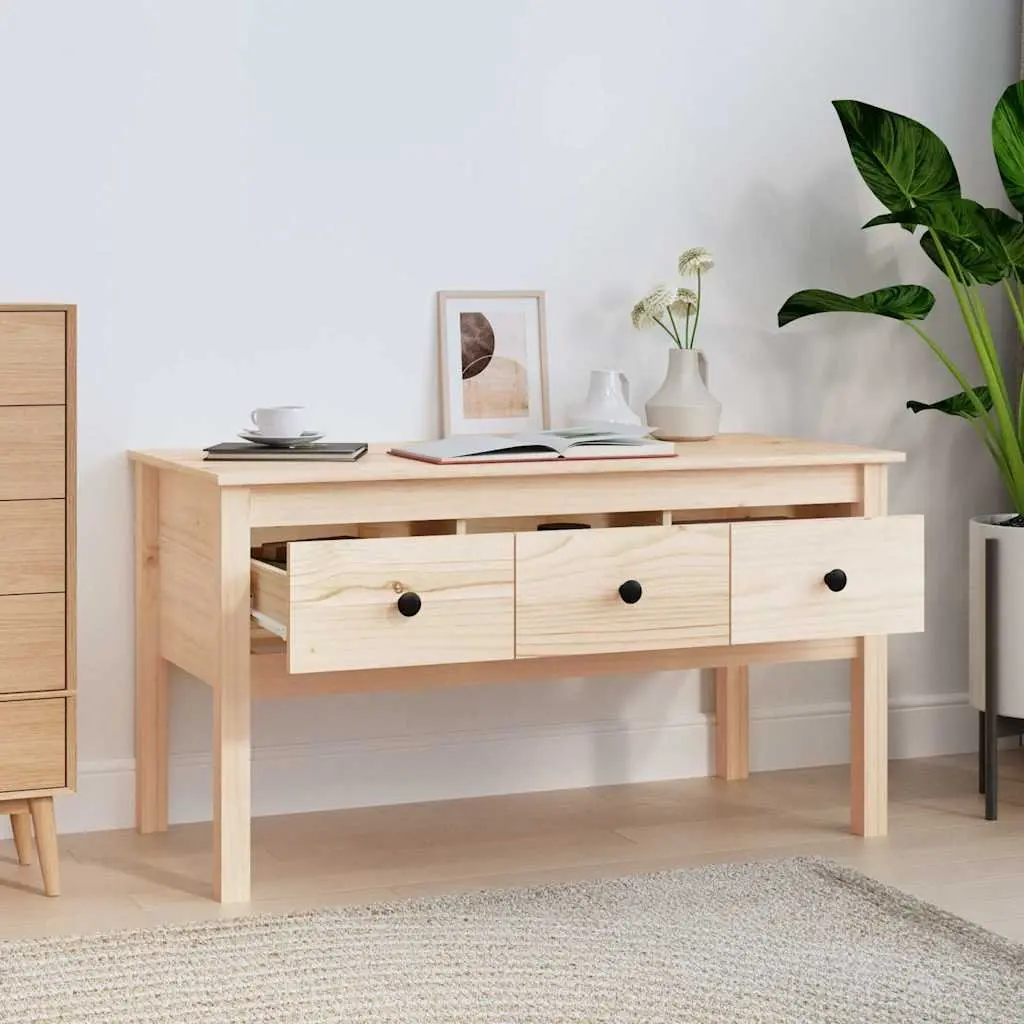 Solid Pine Coffee Table with Drawers