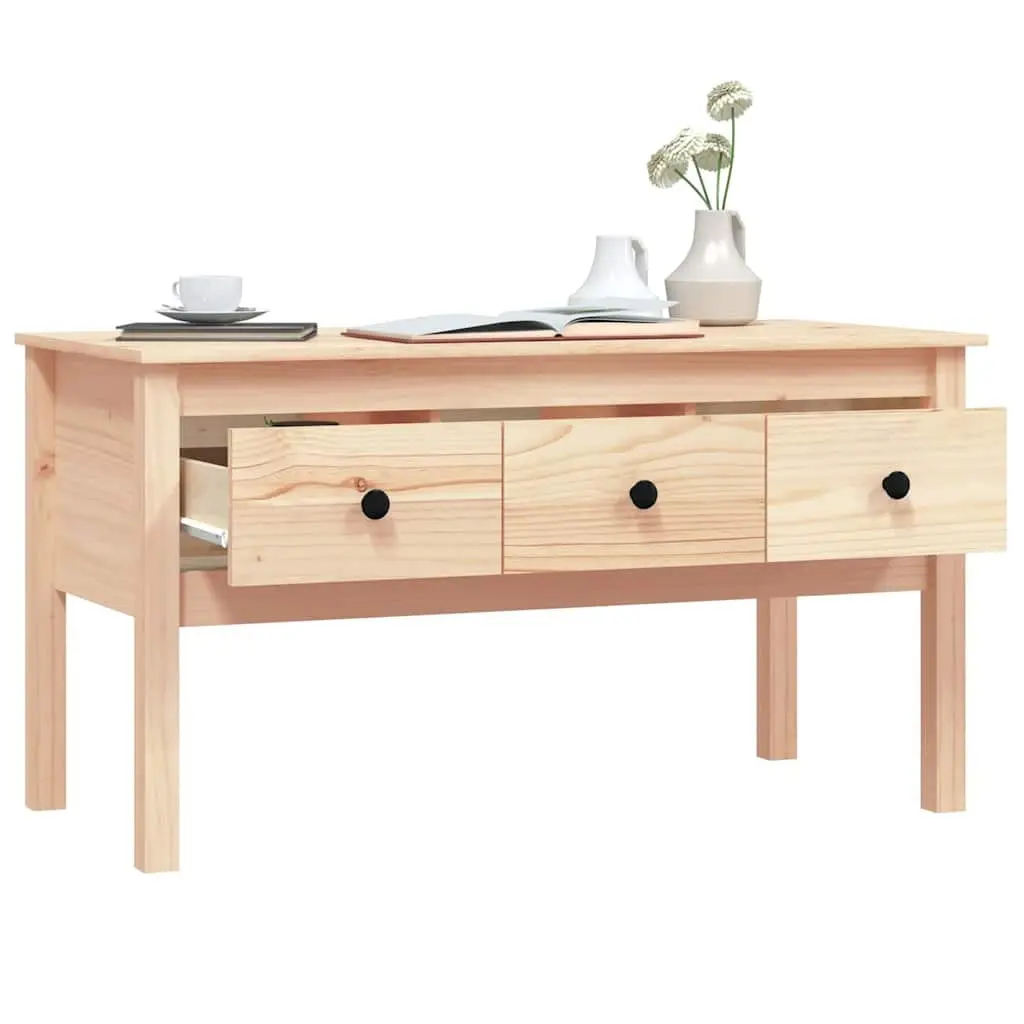 Solid Pine Coffee Table with Drawers